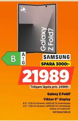 Power SAMSUNG Galaxy Z Fold7 Vikbar 8" display erbjuda