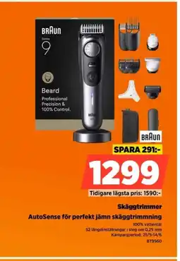 Power BRAUN Skäggtrimmer BT9560 erbjuda