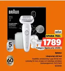 Power BRAUN Epilator SES9061 erbjuda