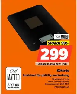 Power CHEF MATTEO Köksvåg PRECISOSOLAR erbjuda