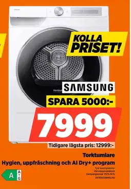 Power SAMSUNG Torktumlare DV90DG6845LHU erbjuda