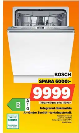 Power BOSCH Integrerad diskmaskin SMV6ZCX10E erbjuda