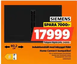 Power SIEMENS Induktionshäll med inbyggd fläkt ED851HQ26E erbjuda