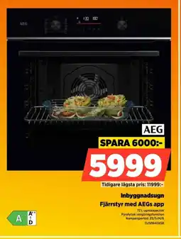 Power AEG Inbyggnadsugn TU5PB40XSB erbjuda