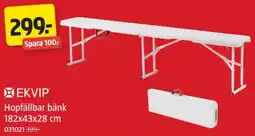 Jula EKVIP Hopfällbar bänk 182x43x28 cm erbjuda