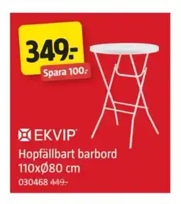 Jula EKVIP Hopfällbart barbord 110x80 cm erbjuda
