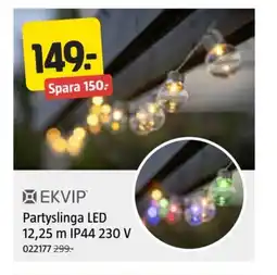 Jula EKVIP Partyslinga LED 12,25 m IP44 230 V erbjuda