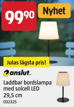 Jula Laddbar bordslampa med solcell LED 29,5 cm erbjuda