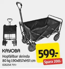 Jula KAYOBA Hopfällbar skrinda 80 kg L90xB57xH51 cm erbjuda
