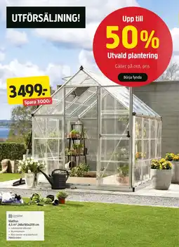 Jula Växthus 4,5 m² 248x185x209 cm erbjuda