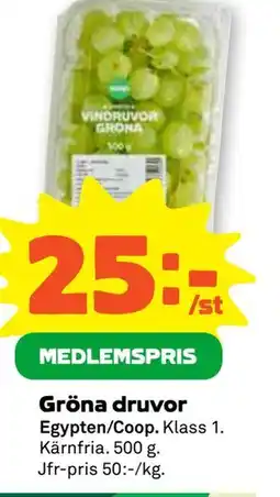 Stora Coop Gröna druvor, Medlemspris erbjuda