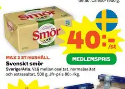 Stora Coop Svenskt smör, Medlemspris erbjuda