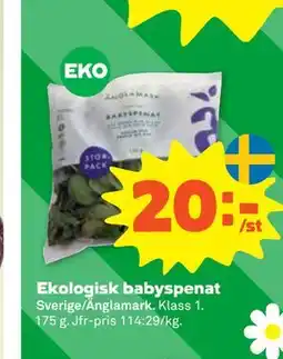Stora Coop Ekologisk babyspenat erbjuda