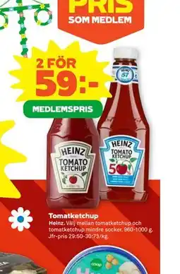 Stora Coop Tomatketchup, Medlemspris erbjuda