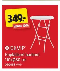 Jula Hopfällbart barbord 110xØ80 cm erbjuda