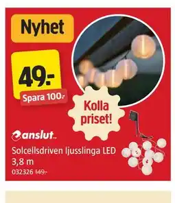 Jula Solcellsdriven ljusslinga LED 3,8 m erbjuda