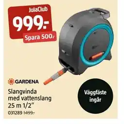 Jula Slangvinda med vattenslang 25 m 1/2”, Medlemspris erbjuda