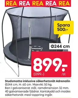 Rusta Studsmatta inklusive säkerhetsnät Adrenalin erbjuda