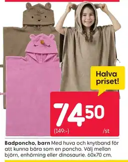 Rusta Badponcho, barn erbjuda