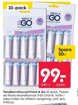 Rusta Tandborsthuvud Fresh & Go erbjuda