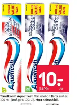 Rusta Tandkräm Aquafresh erbjuda