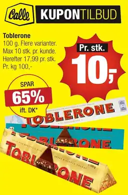 Calle Toblerone erbjuda