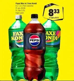 Calle Pepsi Max el. Faxe Kondi erbjuda