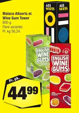 Calle Malaco Allsorts el. Wine Gum Tower erbjuda