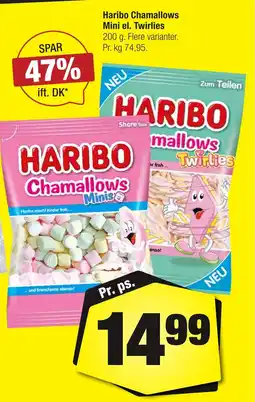 Calle Haribo Chamallows Mini el. Twirlies erbjuda