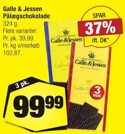 Calle Galle & Jessen Pålægschokolade erbjuda