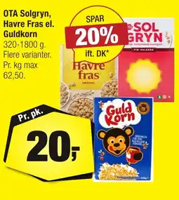 Calle OTA Solgryn, Havre Fras el. Guldkorn erbjuda