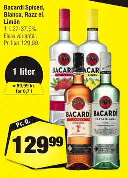 Calle Bacardi Spiced, Blanca, Razz el. Limón erbjuda