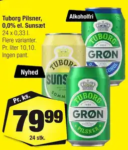 Calle Tuborg Pilsner, 0,0% el. Sunsæt erbjuda