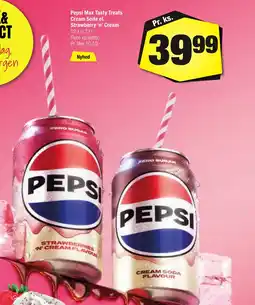 Calle Pepsi Max Tasty Treats Cream Soda el. Strawberry 'n' Cream erbjuda