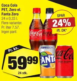 Calle Coca Cola PET, Zero el. Fanta Zero erbjuda