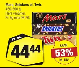 Calle Mars, Snickers el. Twix erbjuda