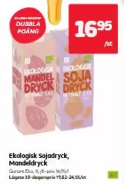 Hemköp Ekologisk Sojadryck, Mandeldryck erbjuda