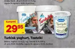 City Gross Turkisk yoghurt, Tzatziki erbjuda