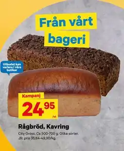 City Gross Rågbröd, Kavring erbjuda