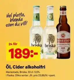 City Gross Öl, Cider alkoholfri erbjuda