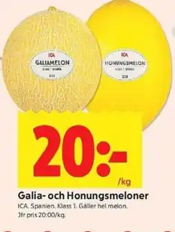 ICA Kvantum Ica Galia- och Honungsmeloner erbjuda