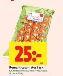 ICA Kvantum Ica Romanticatomater i ask erbjuda