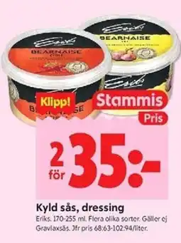 ICA Kvantum Eriks Kyld sås, dressing erbjuda