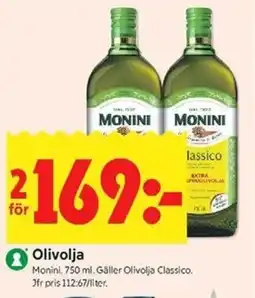 ICA Kvantum Monini Olivolja erbjuda