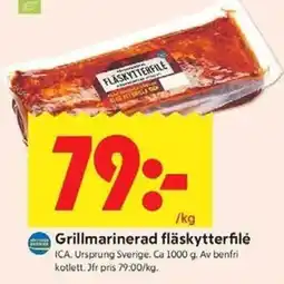 ICA Kvantum Ica Grillmarinerad fläskytterfilé erbjuda