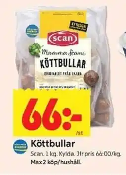 ICA Kvantum Scan Köttbullar erbjuda