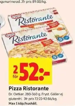 ICA Kvantum Dr. Oetker Pizza Ristorante erbjuda