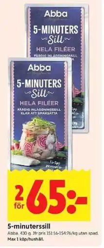 ICA Kvantum Abba 5-minuterssill erbjuda