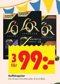 ICA Kvantum L'Or Kaffekapslar erbjuda
