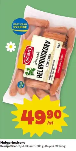Coop Scan Helgprinskorv erbjuda